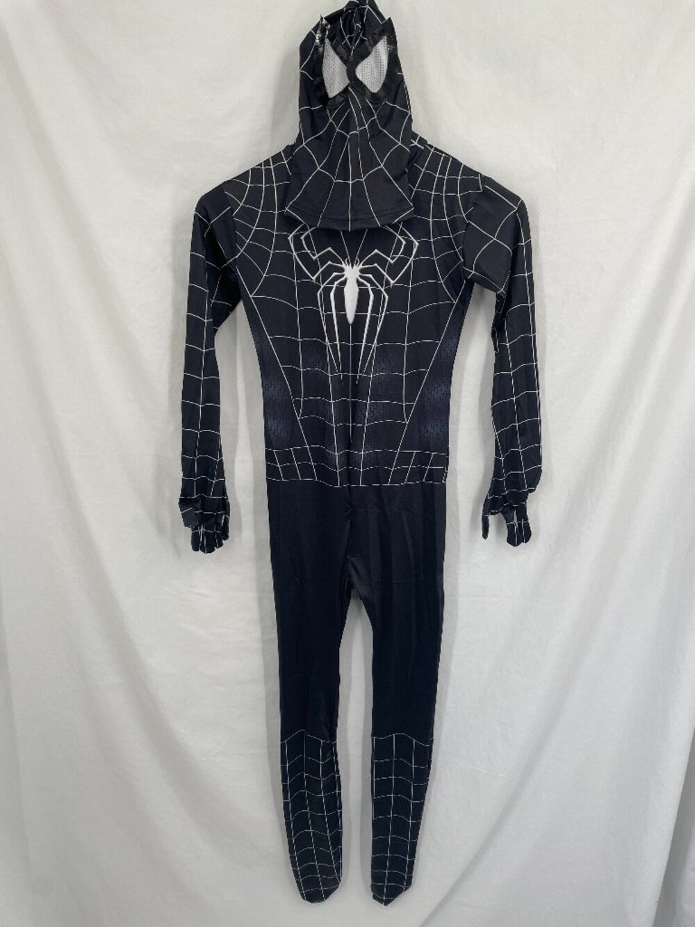 Kids BLACK AND WHITE Spiderman Full Body Costume Jumpsuit